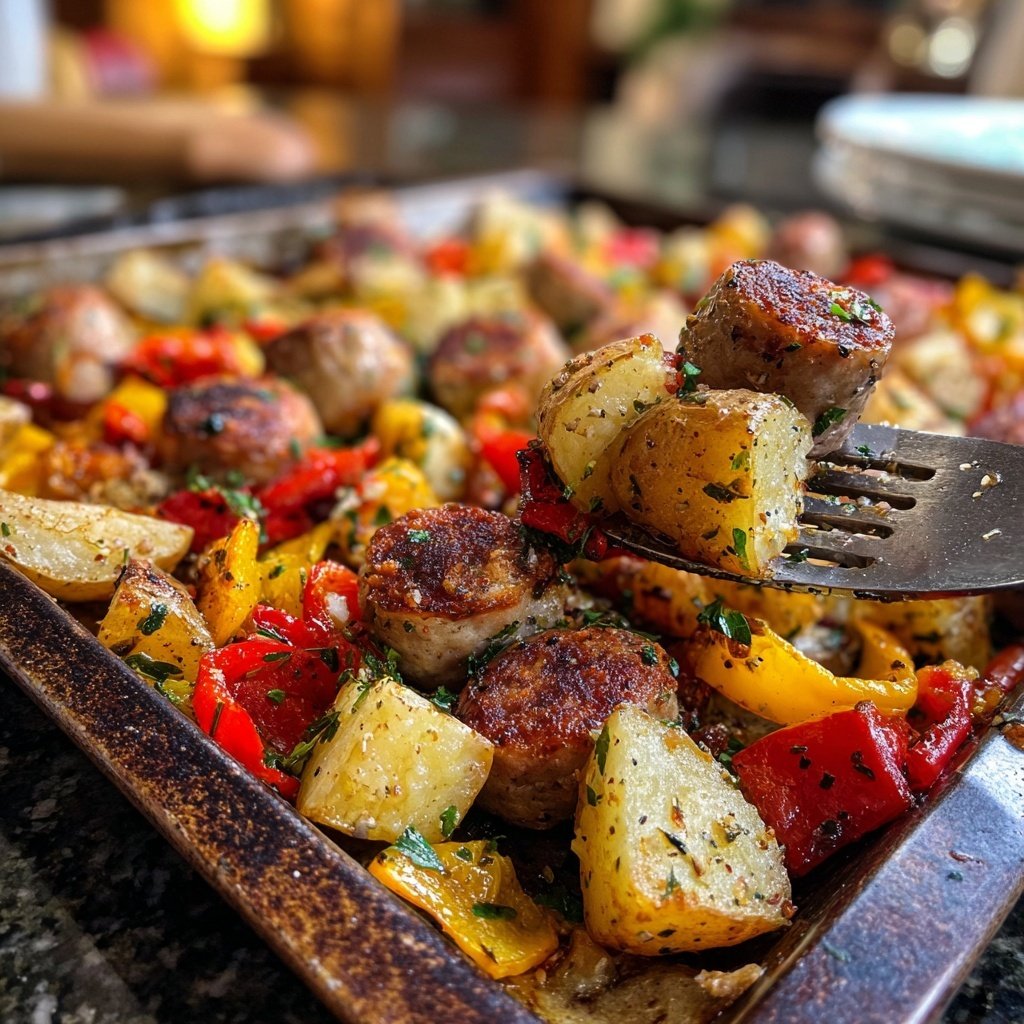 Sheet Pan Sausage And Potatoes