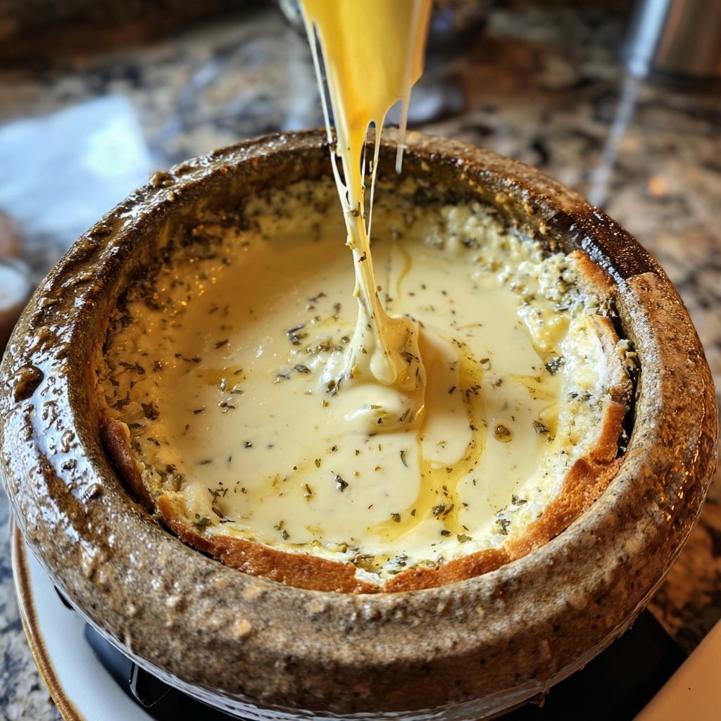 Fondue with Herb Infused Cheese
