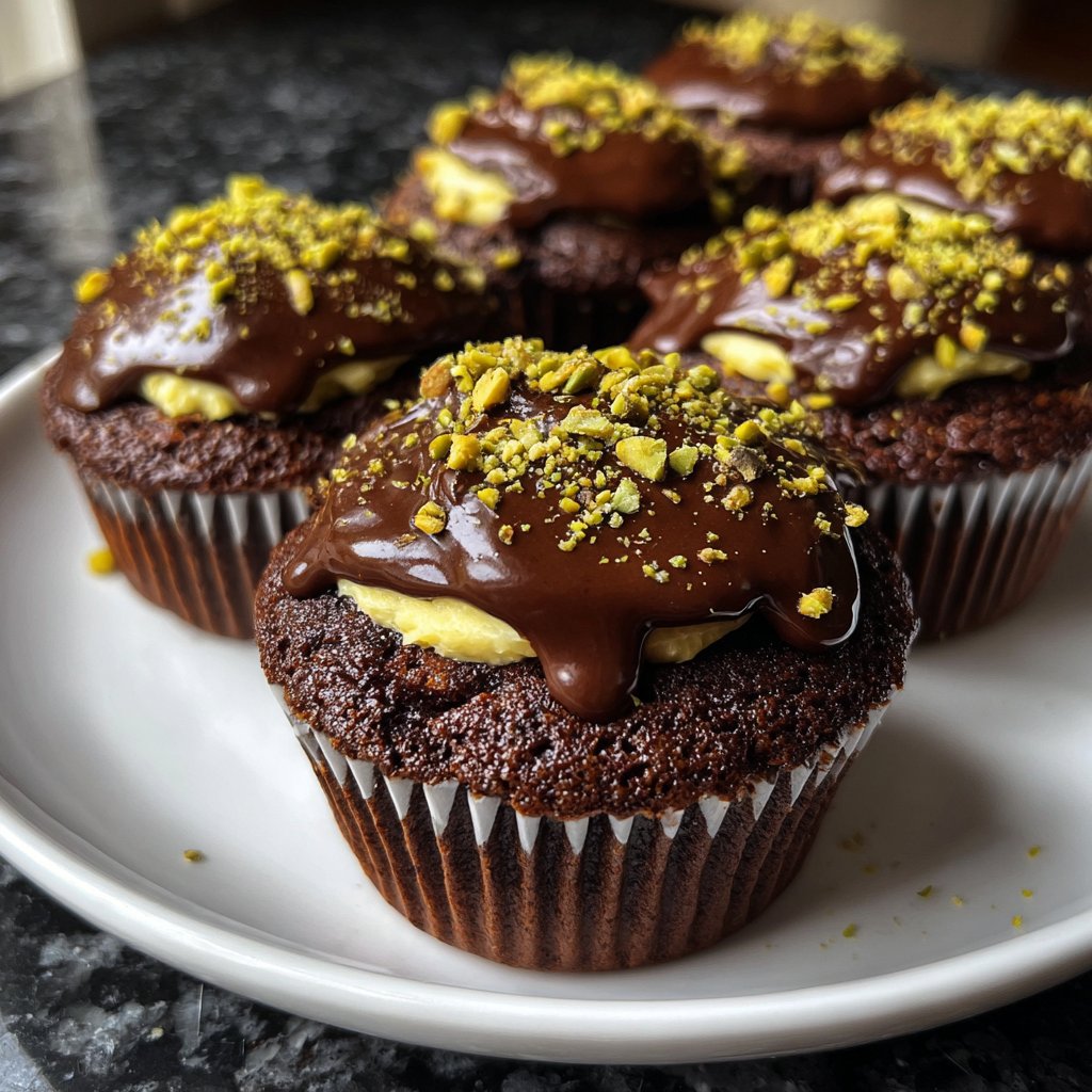Chocolate Pistachio Cupcakes