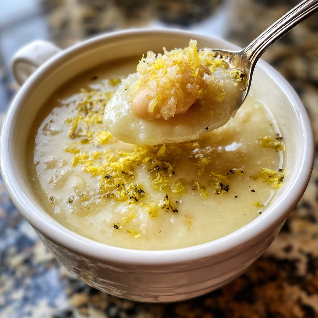 Creamy Lemon White Bean Soup Bowl