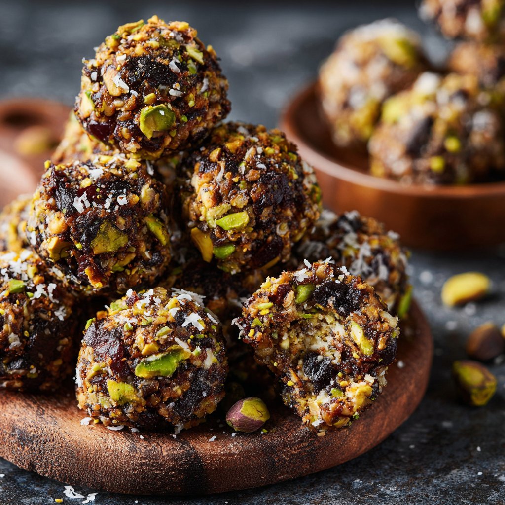 Chocolate Pistachio Coconut Bites