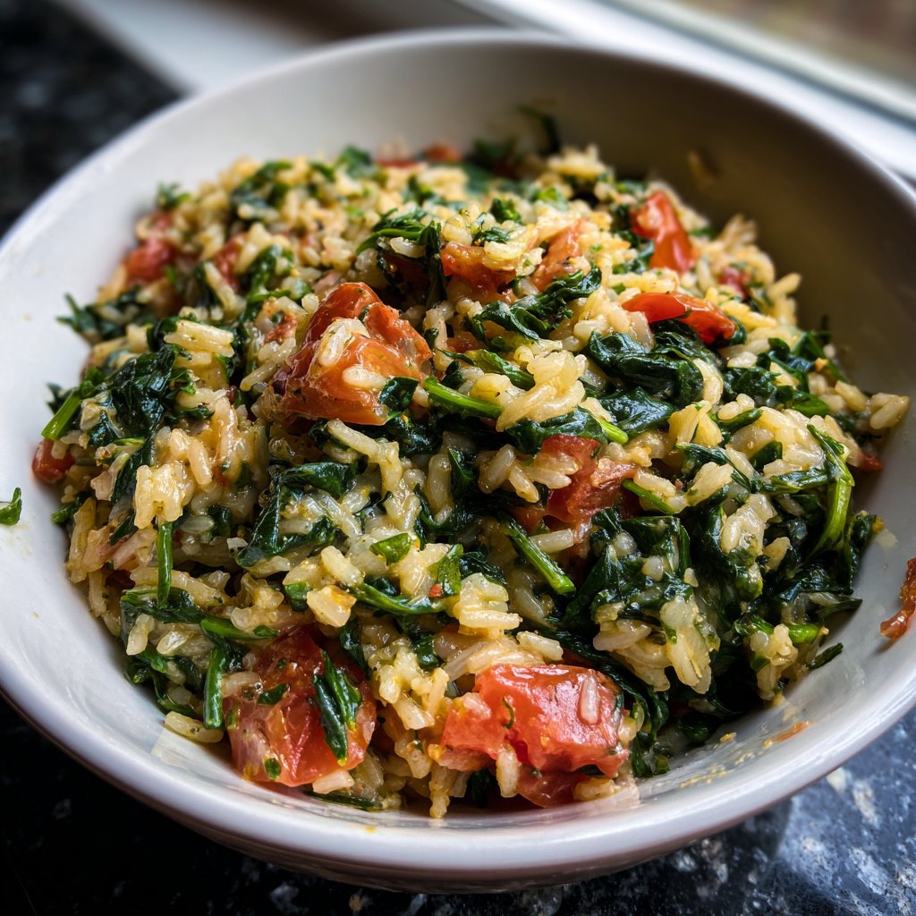Creamy Spinach Tomato Rice
