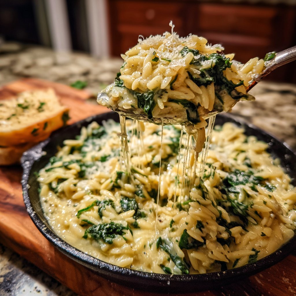 Creamy Spinach Parmesan Orzo