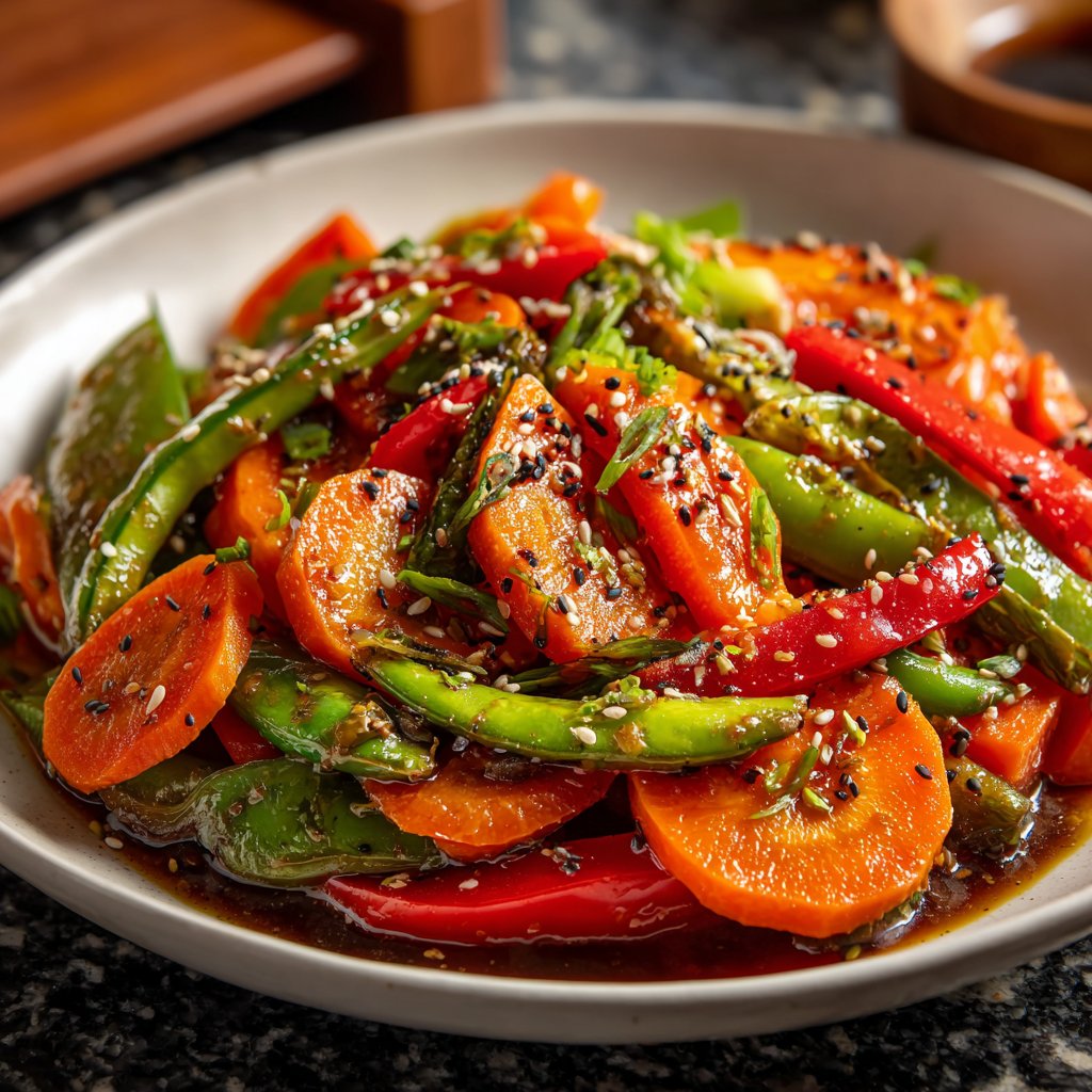 Healthy Dinner Sesame Ginger Veggies